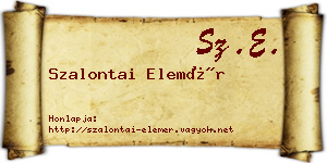 Szalontai Elemér névjegykártya